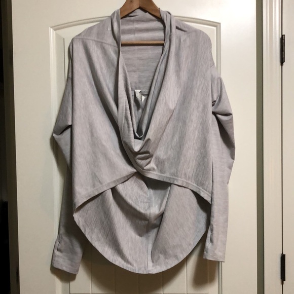 ZYIA ACTIVE yoga shawl haze heather grey top - SMALL - Picture 5 of 7